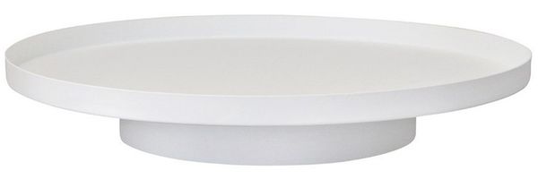 Grafelstein Tablett Dekotablett SCANDI weiß aus Metall D35cm Dekoplateau schlicht Tablett