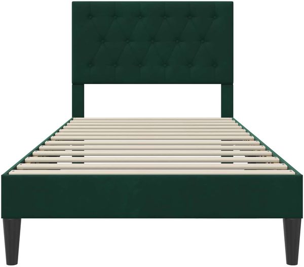 vidaXL Bettrahmen mit Kopfteil Dunkelgrün 100 x 200 cm Samt 42027645 Bild 4