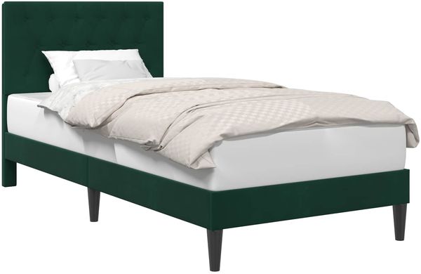 vidaXL Bettrahmen mit Kopfteil Dunkelgrün 100 x 200 cm Samt 42027645 Bild 2