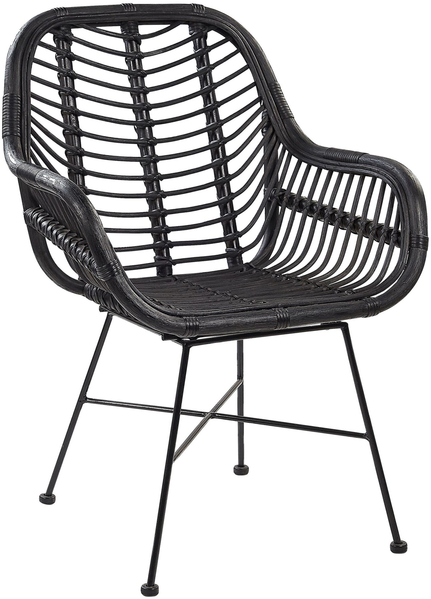 Rattanstuhl schwarz CANORA