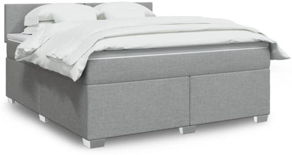 vidaXL Boxspringbett mit Matratze Hellgrau 180x200 cm Stoff 3285960