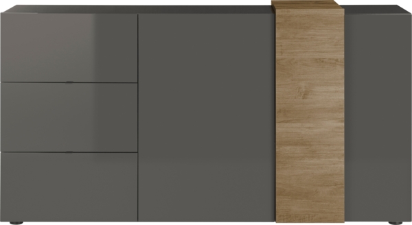 Sideboard Positano - Dunkelgrau Hochglanz