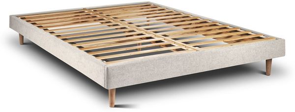Bett mit Kopfteil – Korbgeflecht-Canvas-Stoff - 150 x 200 cm Bild 3