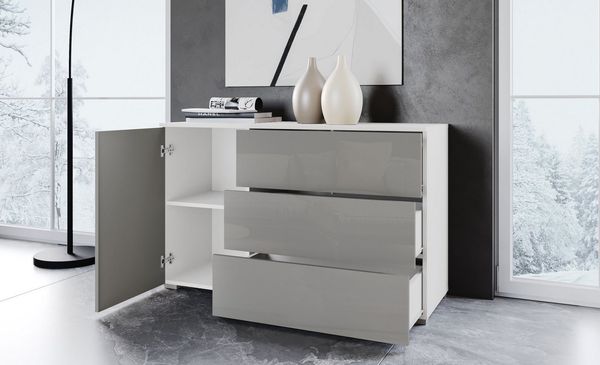 OTTO home Sideboard PARIS (1 St), Moderne 110cm breite grifflose Kommode, vielseitig einsetzbar