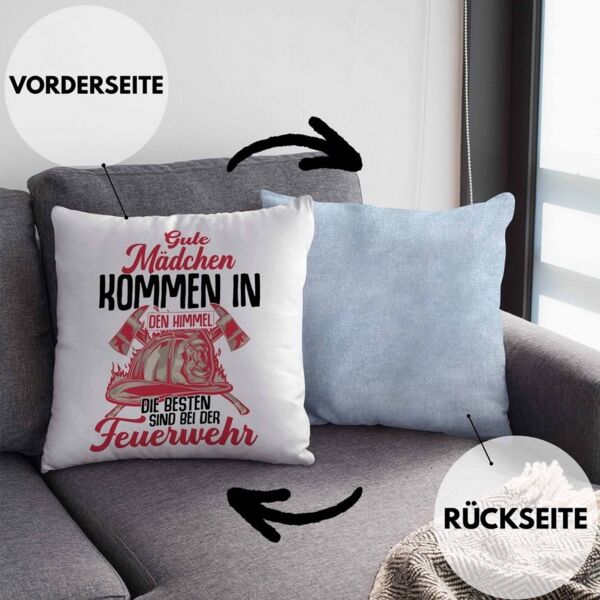 Trendation Dekokissen Trendation - Feuerwehr Frau Kissen Geschenk Frauen Feuerwehrfrauen Spr