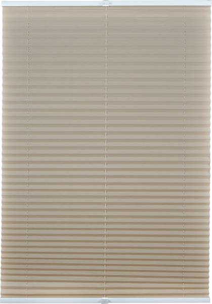 ondeco Plissee ohne Bohren mit Klemmträger viele Farben, Sonnenschutz für Fenster innen, Lichtschutz und Blickdicht, Plissee klemmfix Faltrollo Sichtschutz für Tür - Beige - 80x130 cm