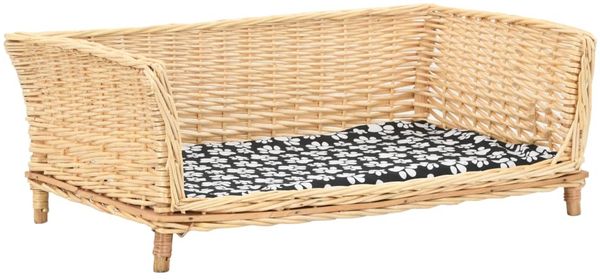 vidaXL Hundekorb mit Kissen 90x54x35 cm Natur Weide 170775