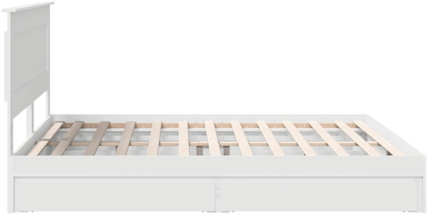 vidaXL Aufbewahrungsbett mit Kopfteil Weiß 180x200 cm Holzwerkstoff 3410224 Bild 8