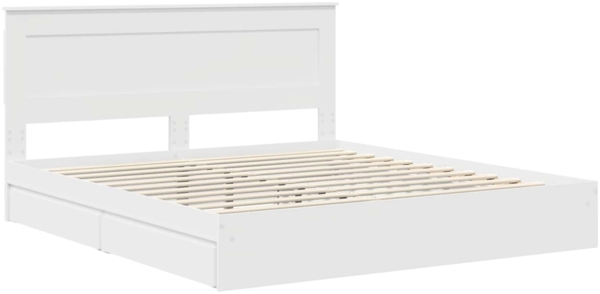 vidaXL Aufbewahrungsbett mit Kopfteil Weiß 180x200 cm Holzwerkstoff 3410224 Bild 3