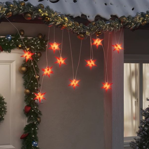 vidaXL LED-Weihnachtssterne 10 Stk. Rot 10 cm 356202