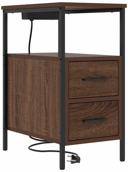 vidaXL Nachttisch Braun Eichen-Optik 30 x 48 x 61 cm Holzwerkstoff 859418