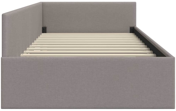 vidaXL Eckbettgestell mit Kopfteil Taupe 100 cm x 200 cm Stoff 42016056 Bild 5