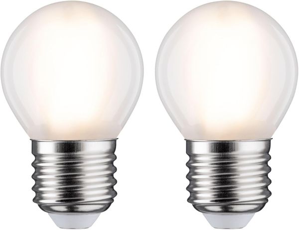 Paulmann 28639 LED Tropfen 5 Watt E27 Matt Warmweiß 2er-Pack