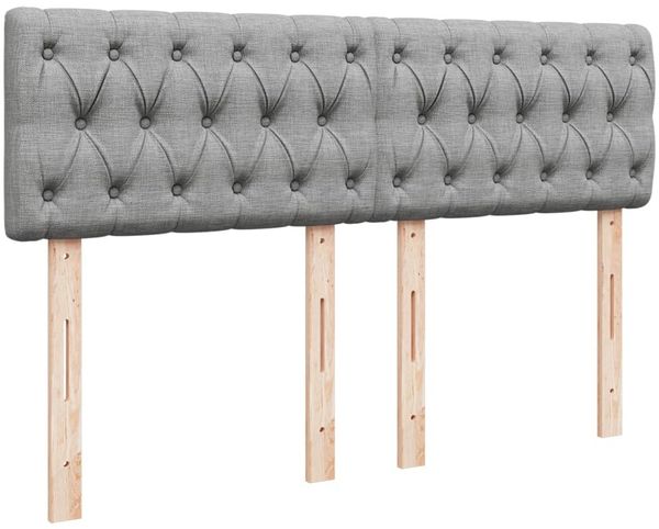 vidaXL Boxspringbett mit Matratze Hellgrau 160x200 cm Stoff 3288246 Bild 7