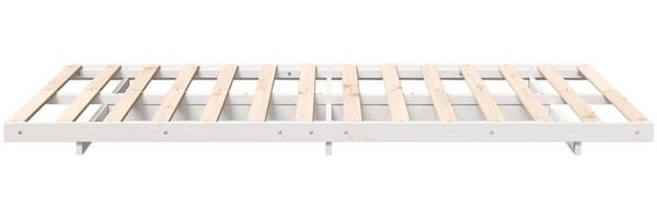 vidaXL Bettrahmen Weiß 140 x 190 cm Massives Kiefernholz 873077 Bild 6