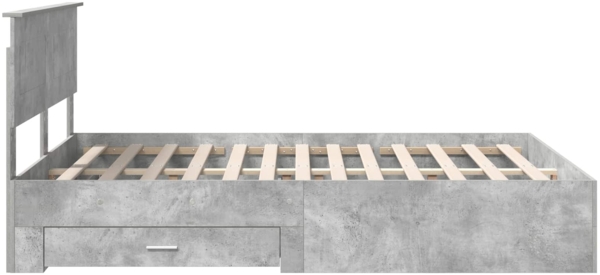 vidaXL Bettrahmen mit Kopfteil Beton Grau 140x200 cm Holzwerkstoff 3408266 Bild 8