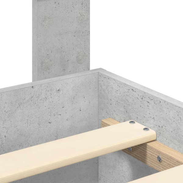 vidaXL Bettrahmen mit Kopfteil Beton Grau 140x200 cm Holzwerkstoff 3408266 Bild 10