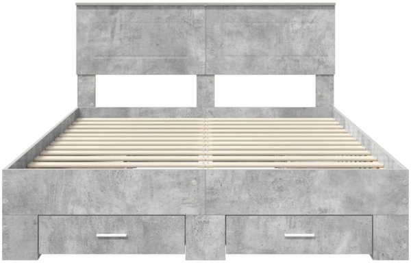 vidaXL Bettrahmen mit Kopfteil Beton Grau 140x200 cm Holzwerkstoff 3408266 Bild 7