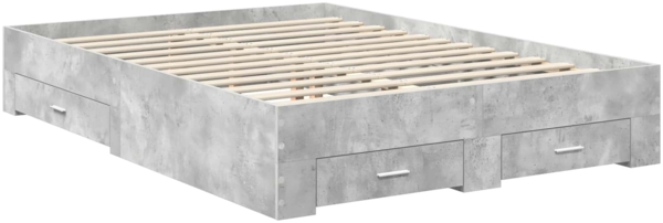 vidaXL Bettrahmen mit Kopfteil Beton Grau 140x200 cm Holzwerkstoff 3408266 Bild 5