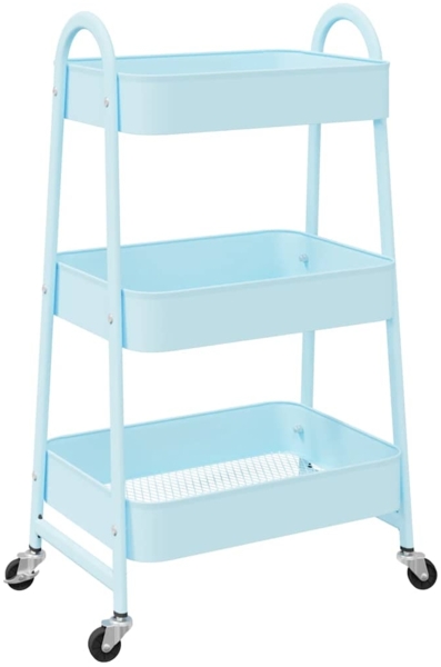 vidaXL Aufbewahrungswagen 3 Etagen Blau 42x41,5x77 cm Stahl 4012384