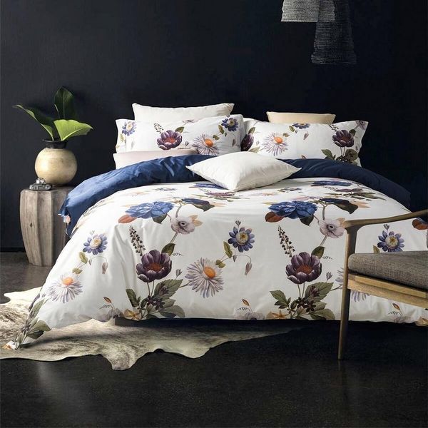 TRAUMSCHLAF Bettwäsche Dublin, Mako Satin, 2 teilig, florales Design mit seidigem Glanz