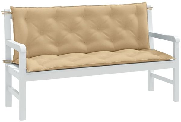 vidaXL Gartenbank-Auflagen 2 Stk. Melange Beige 150x50x7 cm Stoff 4002611