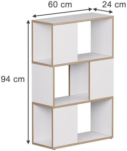 Raumteiler Eneos Weiß/Eiche 60 x 94 cm Vicco Bild 2