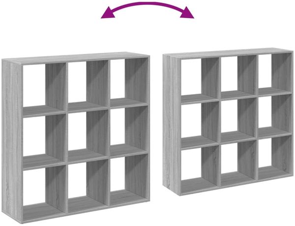 vidaXL Raumteiler-Bücherregal Grau Sonoma 102x29x103,5 cm 858044 Bild 9