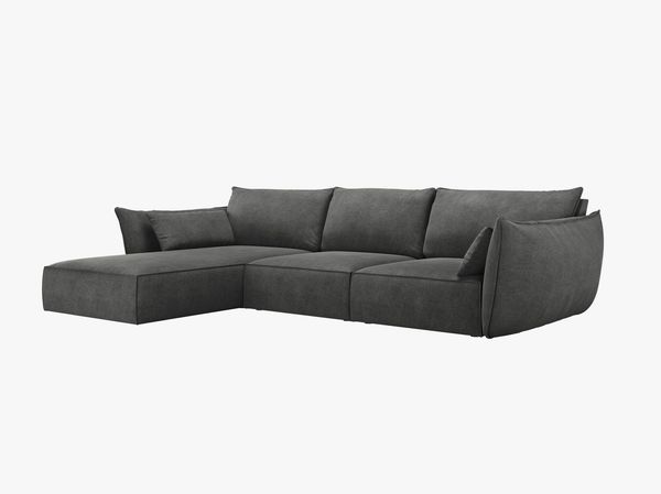 Micadoni Ecksofa Kaelle 4-Sitzer Links Chenille Over The Horizon Dunkelgrau Bild 2