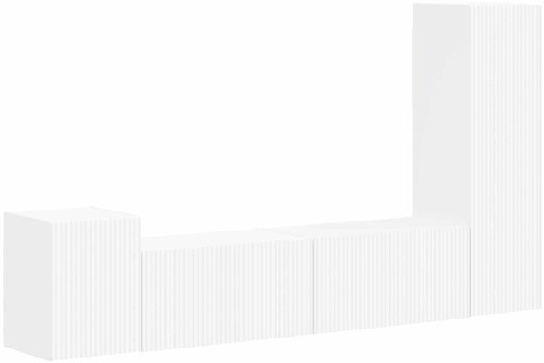 vidaXL TV-Schrankset Wandmontiert 4 pcs Weiß Holzwerkstoff 3408997