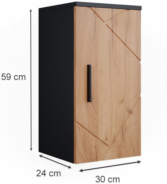 Vicco 'Irma' Hängeschrank, Holz, 59 x 30 x 30 cm, Anthrazit / Eiche Bild 3