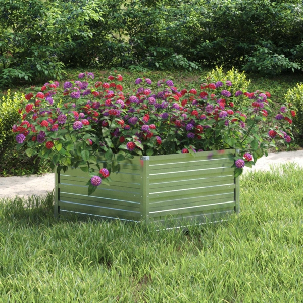 vidaXL Garten-Hochbeet 129x45 cm Verzinkter Stahl Silber 316881