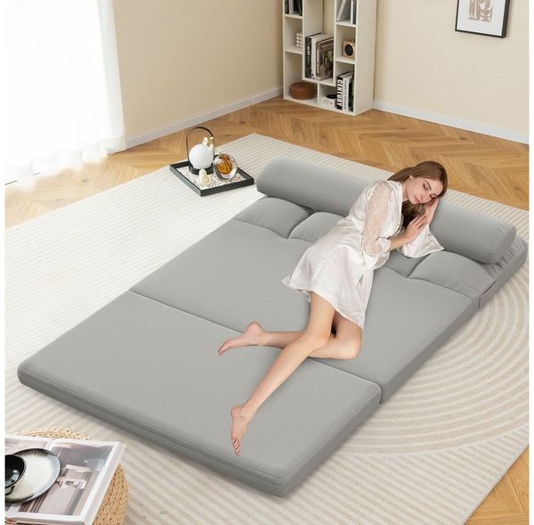 COSTWAY Schlafsofa, klappbares Bodensofa, 3in1, mit verstellbarer Rückenlehne