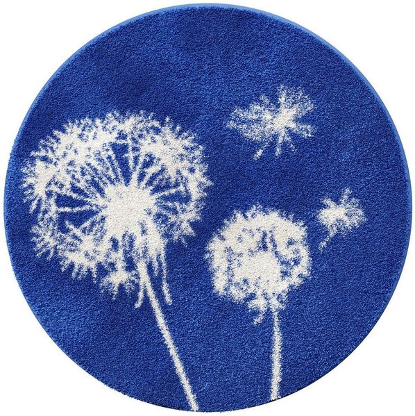 Grund Badematte Pusteblume, Badvorleger, Badezimmer Teppich, sehr weich, Höhe 20 mm, rutschhemmend beschichtet, fußbodenheizungsgeeignet, schnell trocknend, Polyacryl, rund, weiche Haptik, auch als 2-teiliges Set erhältlich, Made in Europe