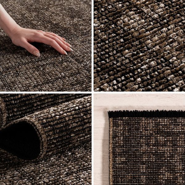 Teppium Teppich Unicolor - Einfarbig, Läufer, Höhe: 7 mm, Baumwolle Teppich Anti-Rutsch Waschbar Flachgewebe