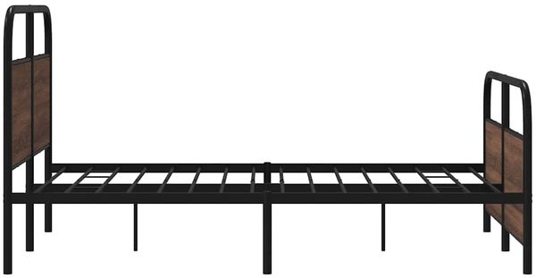 vidaXL Metallbett ohne Matratze Braun Eichen-Optik 137x190 cm 3318660 Bild 6