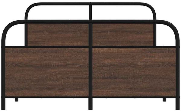 vidaXL Metallbett ohne Matratze Braun Eichen-Optik 137x190 cm 3318660 Bild 5