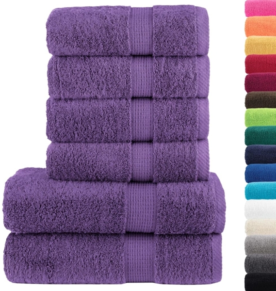 vidaXL 6 tlg. Premium-Handtuch-Set SOLUND Lila 600 g/m² 137562