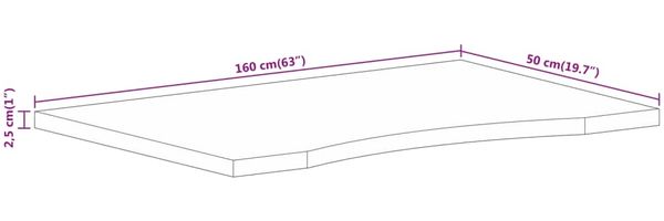 vidaXL Schreibtischplatte mit Aussparung 160x50x2,5cm Massivholz Mango 370198 Bild 8