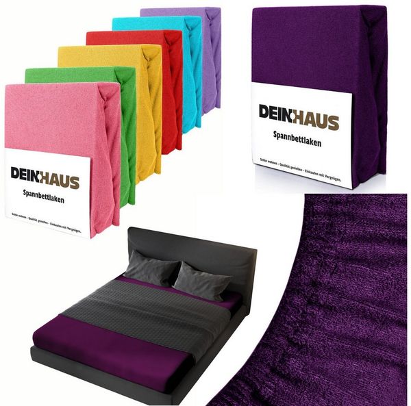 DH DEIN. HAUS Spannbettlaken Frottee SOFT, Baumwolle, Gummizug: rundum, (1 Stück), weich saugfähig atmungsaktiv Rundumgummi formstabil bis 20 cm