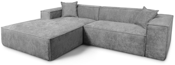 Ecksofa Designersofa CARLOTA in Stoff Perfect Harmony Dunkelbeige Ottomane Links Bild 2