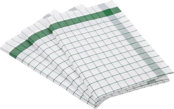 ROSS Geschirrtuch Exclusiv, (Set, 3-tlg), Karofond, 50% Baumwolle, 50% Leinen, 50x70 cm