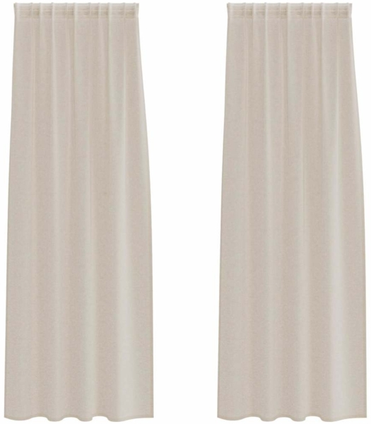 vidaXL Voile-Vorhang mit Vorhängen 2 pcs Sand 225 x 140 cm Polyester 4108019