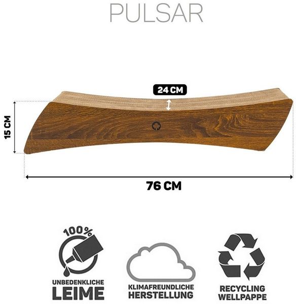 Canadian Cat Company Kratzbrett PULSAR für Katzen, 76 x 24 x 15 cm, doppelseitig nutzbar, Kratzmöbel & Liegeplatz