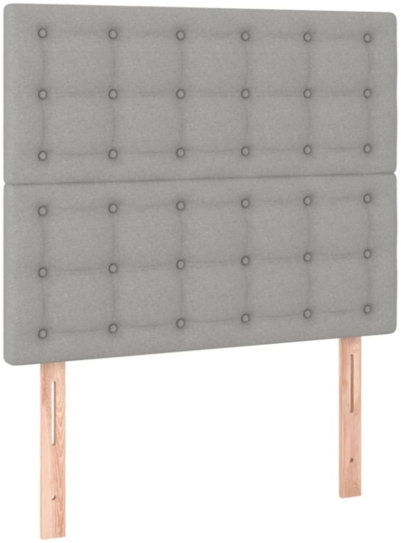 Boxspringbett mit Matratze Stoff Hellgrau 90x190 cm, Härtegrad: H2 [3128805] Bild 6