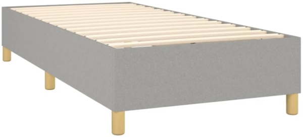Boxspringbett mit Matratze Stoff Hellgrau 90x190 cm, Härtegrad: H2 [3128805] Bild 2