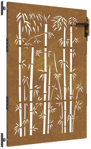 vidaXL Gartentor 85x125 cm Cortenstahl Bambus-Design 153234