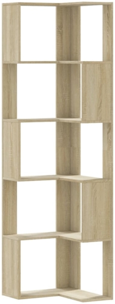 vidaXL Eck-Bücherregal 5 Böden Sonoma-Eiche 50x50x179 cm Holzwerkstoff 852584