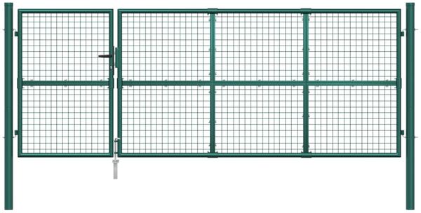 vidaXL Maschen-Gartentor Grün 350x125 cm Verzinkter Stahl 154534 Bild 4
