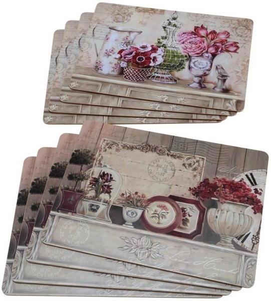 Boltze Tischset Blume 4 tlg. mit Korkunterseite 4tlg.